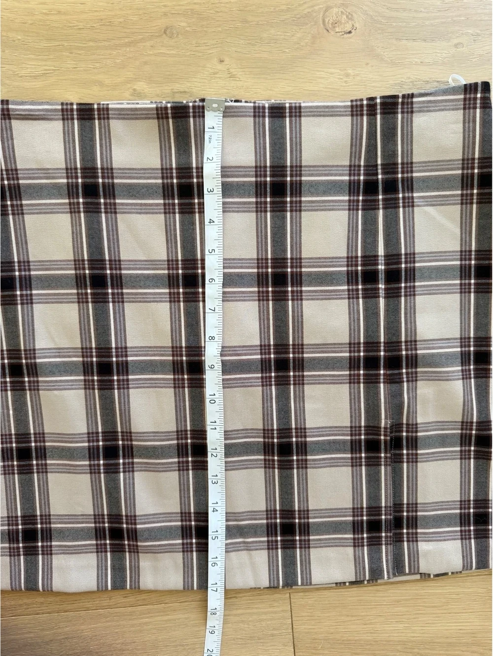 NWT Sunday Best Aritzia Tatiana Plaid Mini Skirt Size 14 Brown Beige